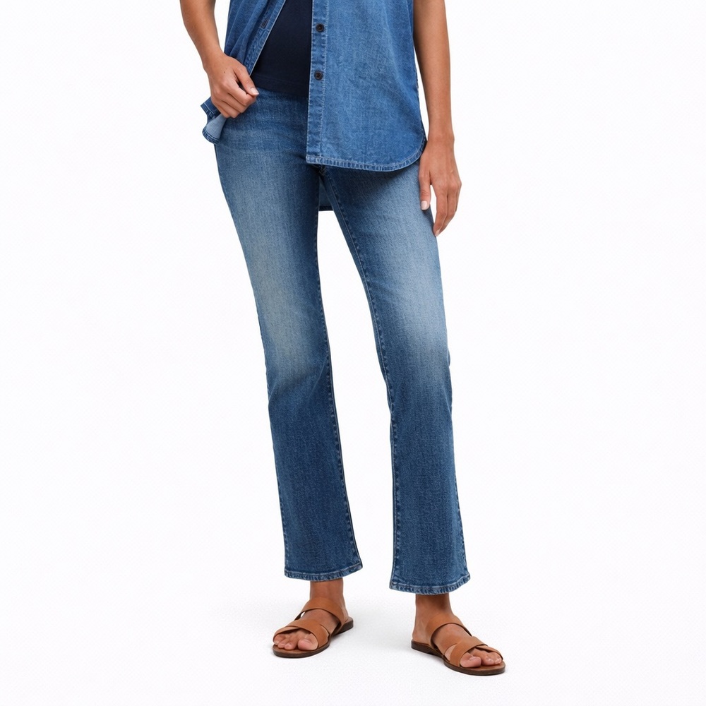 NWOT Madewell 25P Maternity Over-the-Belly 0114 Kick Out Crop Jeans petite